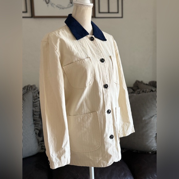 Rhythm Women’s Pearls Oversized Button Up Jacket Navy Collar Brown Plaid Size S - Picture 8 of 15